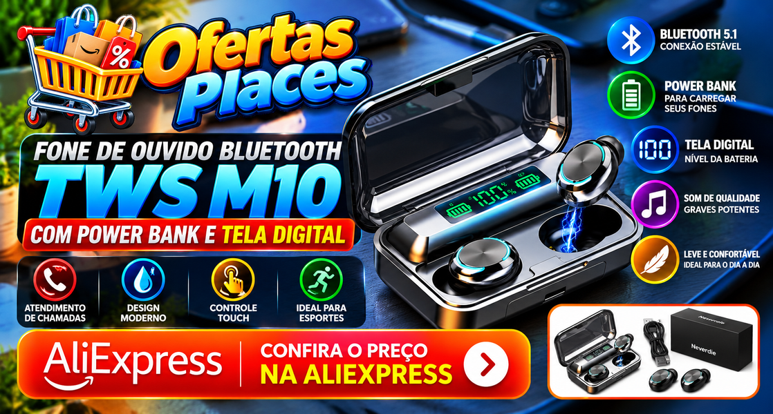 Fone de Ouvido Bluetooth TWS M10